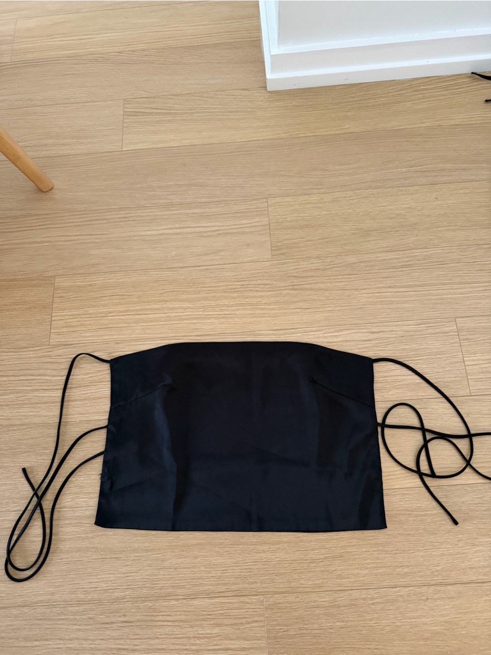 Black Women's Satin Top with Ties